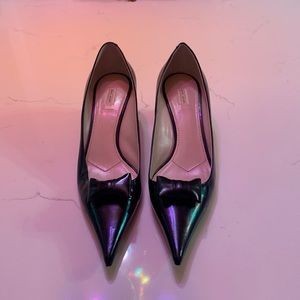 Marc Jacobs Black Leather Pointed Toe Bow Pumps EU 40